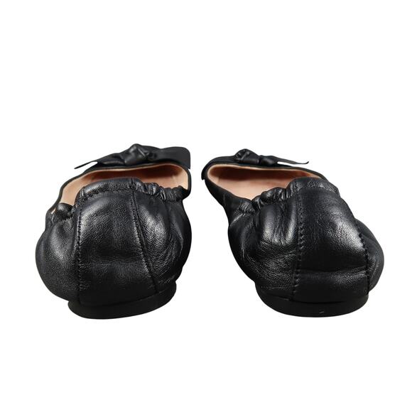 Steve Madden Shoes Womens 9.5 Ballet Flats Kortship Black Leather Bow Round Toe - Picture 5 of 11